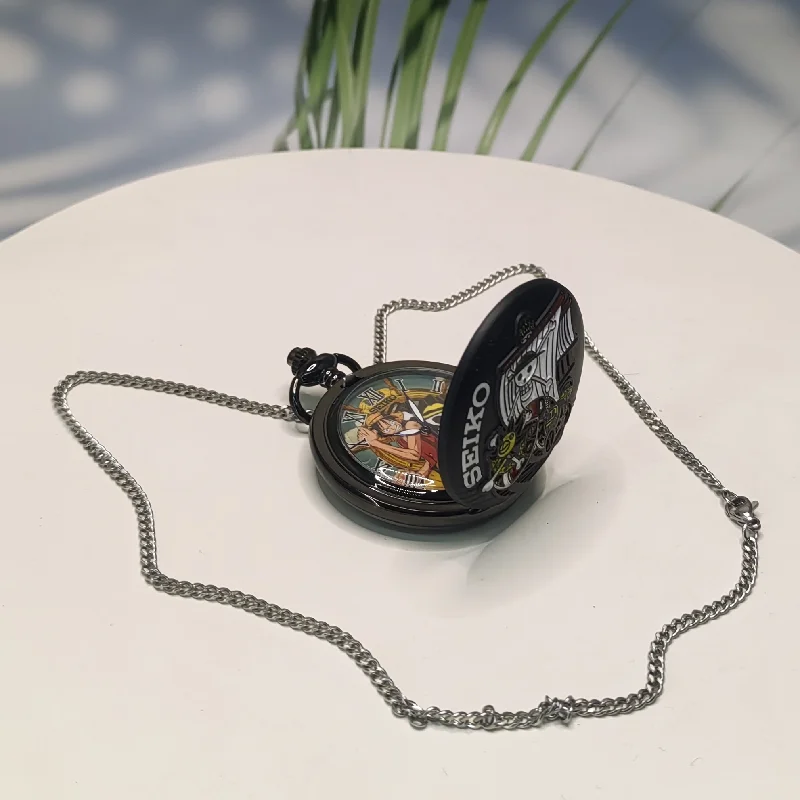 SEIKO Japan Famous Anime Quartz Movement Retro Pocket Watches Necklace Vintage Steampunk Pendant Clock Gift For Children student