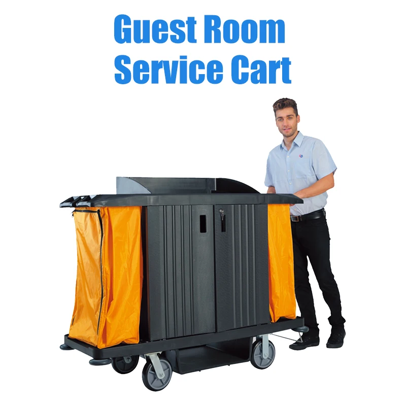 Competitive Housekeeping Commercial Janitor Trolley Cleaning Cart Guest Room Service Cart With Cheap Price