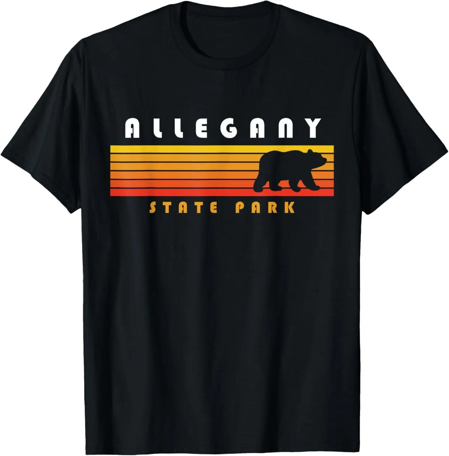 Allegany State Park Camping New York Bear Retro T-Shirt Hoodie