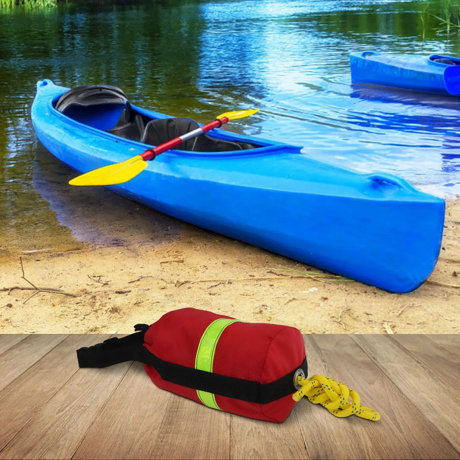 

65ft Reflective Rope For Kayaking Kayaking Gear Bag Weight 400g Reflective Rope Low-Light Visibility Portable Design