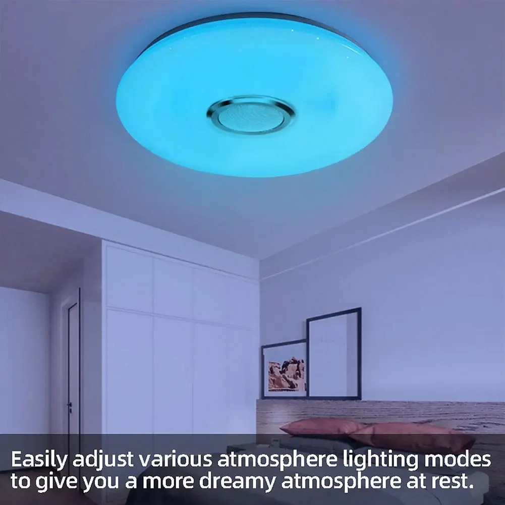 RGB LED Ceiling Light Dimmable Bluetooth-compatible Music Ceiling Lamp 2800K-6500K Home Decoration Light for Bedroom Living Room