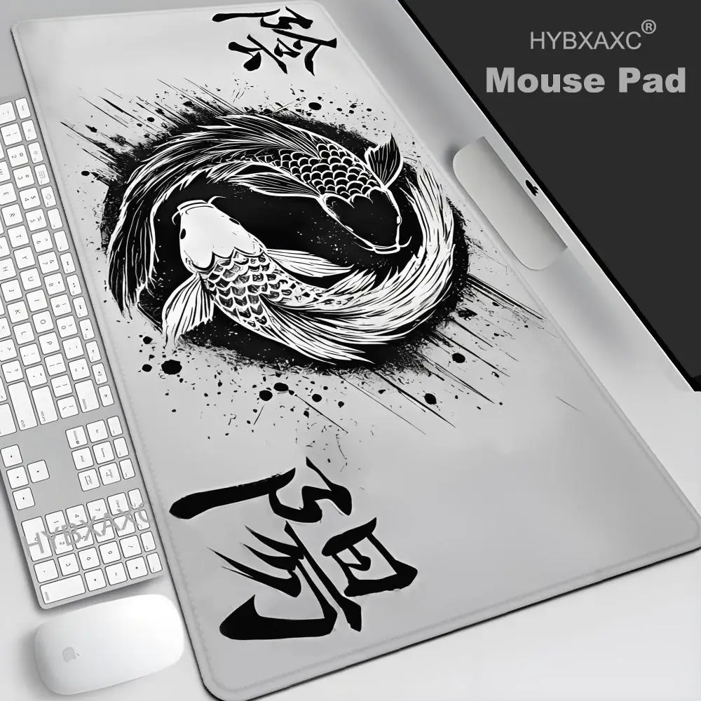 

Ink-wash style koi pattern large office Mouse Pad rubber anti-slip Desk Mat pc accessories Gaming mat keypad expansion mousepad