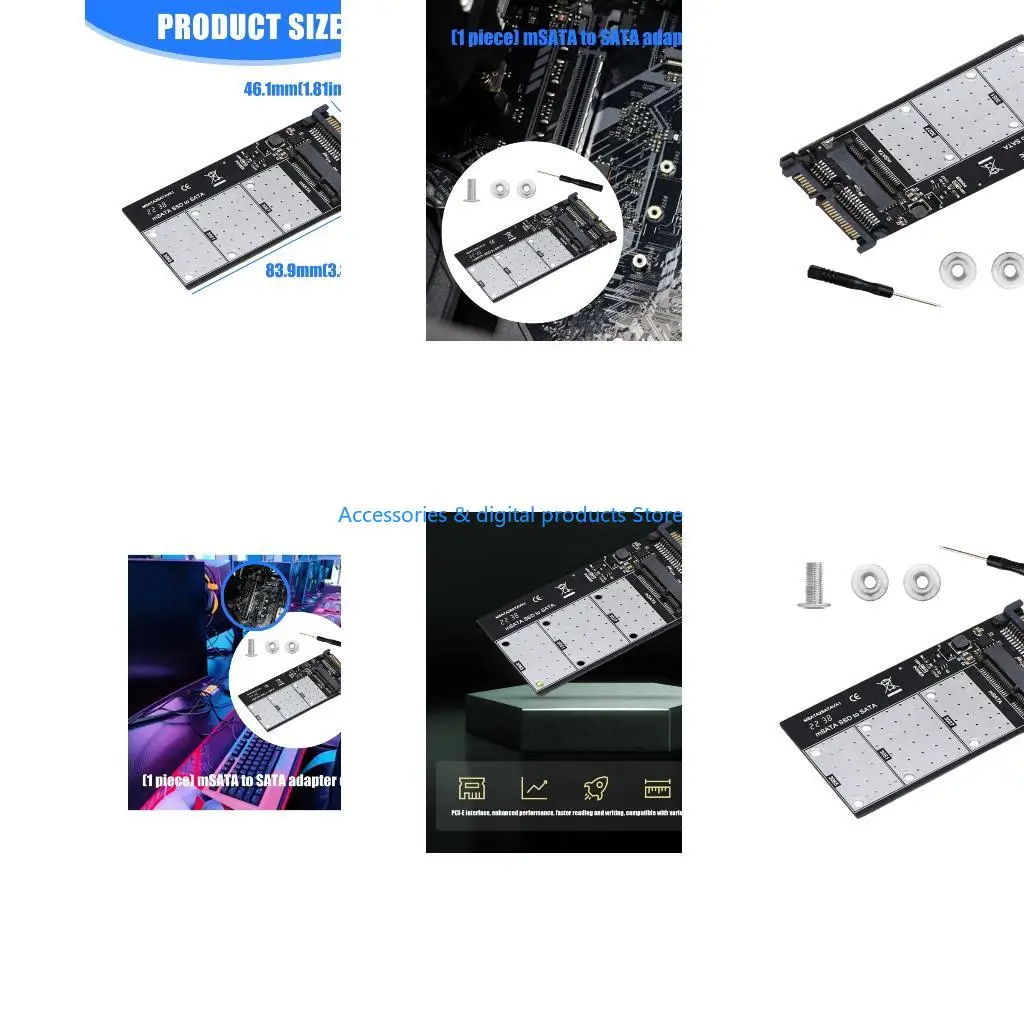 77JD Mini SATAs to 7Pin SATAs Extension Adapter Full-high Half-size for 2.5