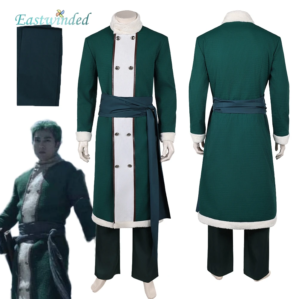 

Zoro Cosplay Costume Live Action TV Pirate 2 Green Robe Outfits Uniform Halloween Roleplay Clothing Carnival Party For Adult Men