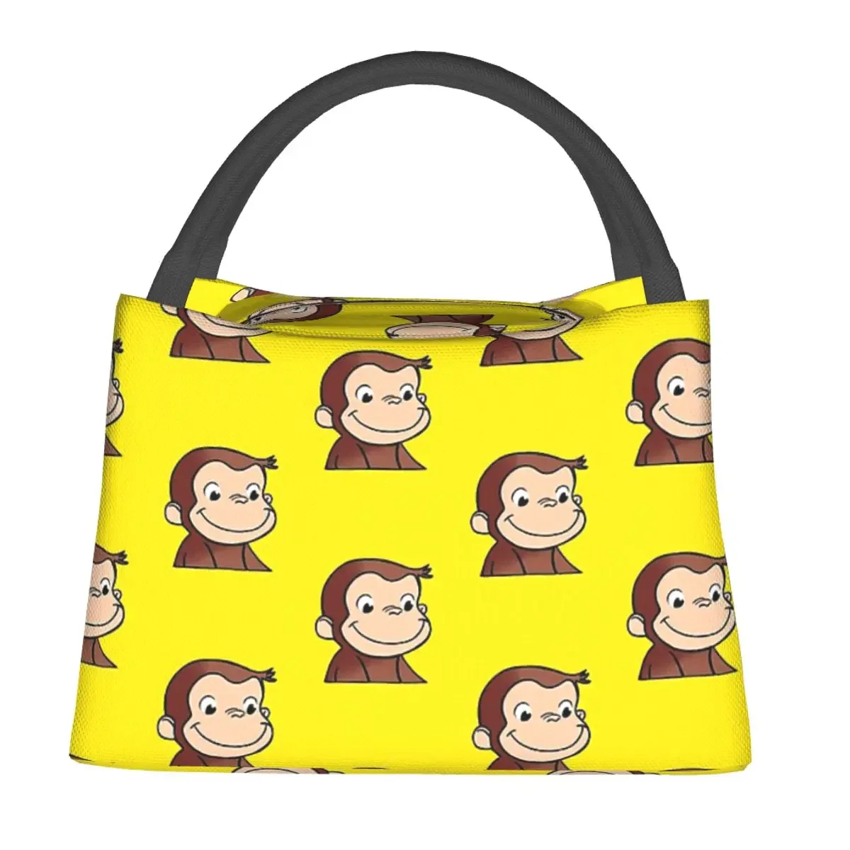 Curious George Lunch Bags Insulated Bento Box Portable Lunch Tote Leakproof Picnic Bags Cooler Thermal Bag for Woman Kids Travel