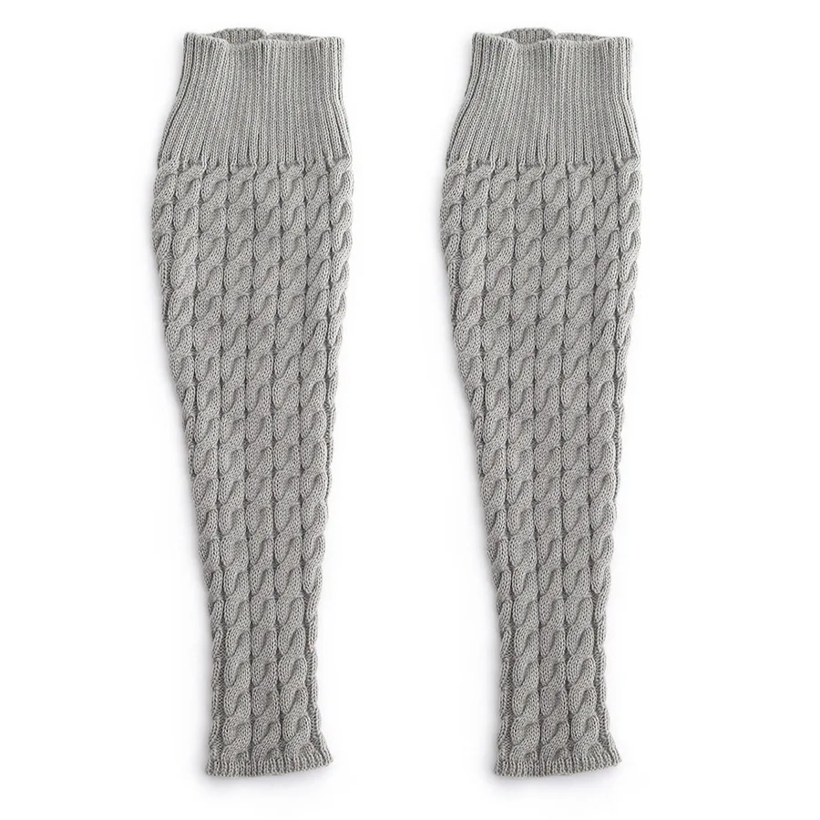 Scaldamuscoli con protezione per le ginocchia lavorati a maglia taglie forti autunno e inverno Calzini sopra il ginocchio Polsino extra-large a tubo lungo ad alta elasticità