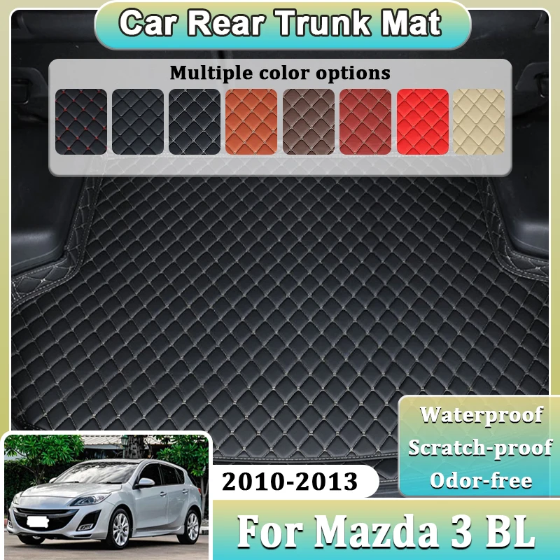 Car Rear Trunk Mats For Mazda3 BL Accessories MK2 2010 2011 2012 2013 Floor Boot Tray Cover Storage Carpet Interior Waterproof
