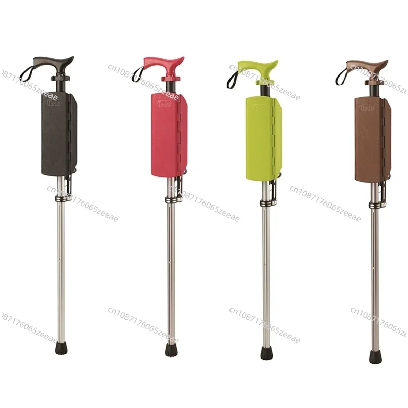 Crutch chair, the elderly cane stick folding, can sit on non-slip belt stool stool, light and portable