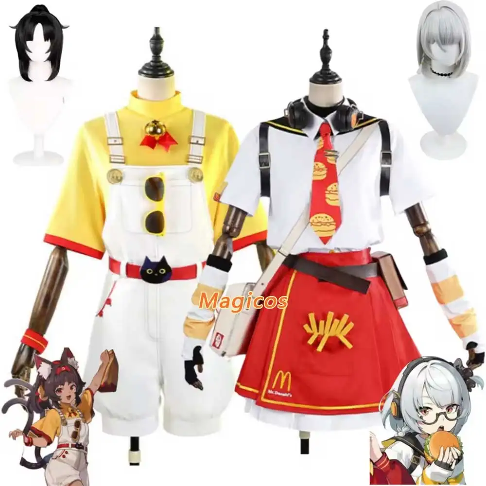 Game Zenless Zone Zero Nekomiya Mana Anby Demara Cosplay Costume Co-branded Skirt Rompers Wig Man Woman Christmas Party Suit