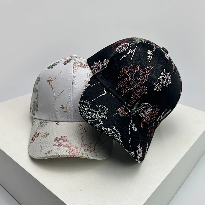 New Women China Chic Butterfly Elegant Baseball Hats Casual Sunshade Breathable Outdoor Peaked Caps Versatile Fashion Retro ins