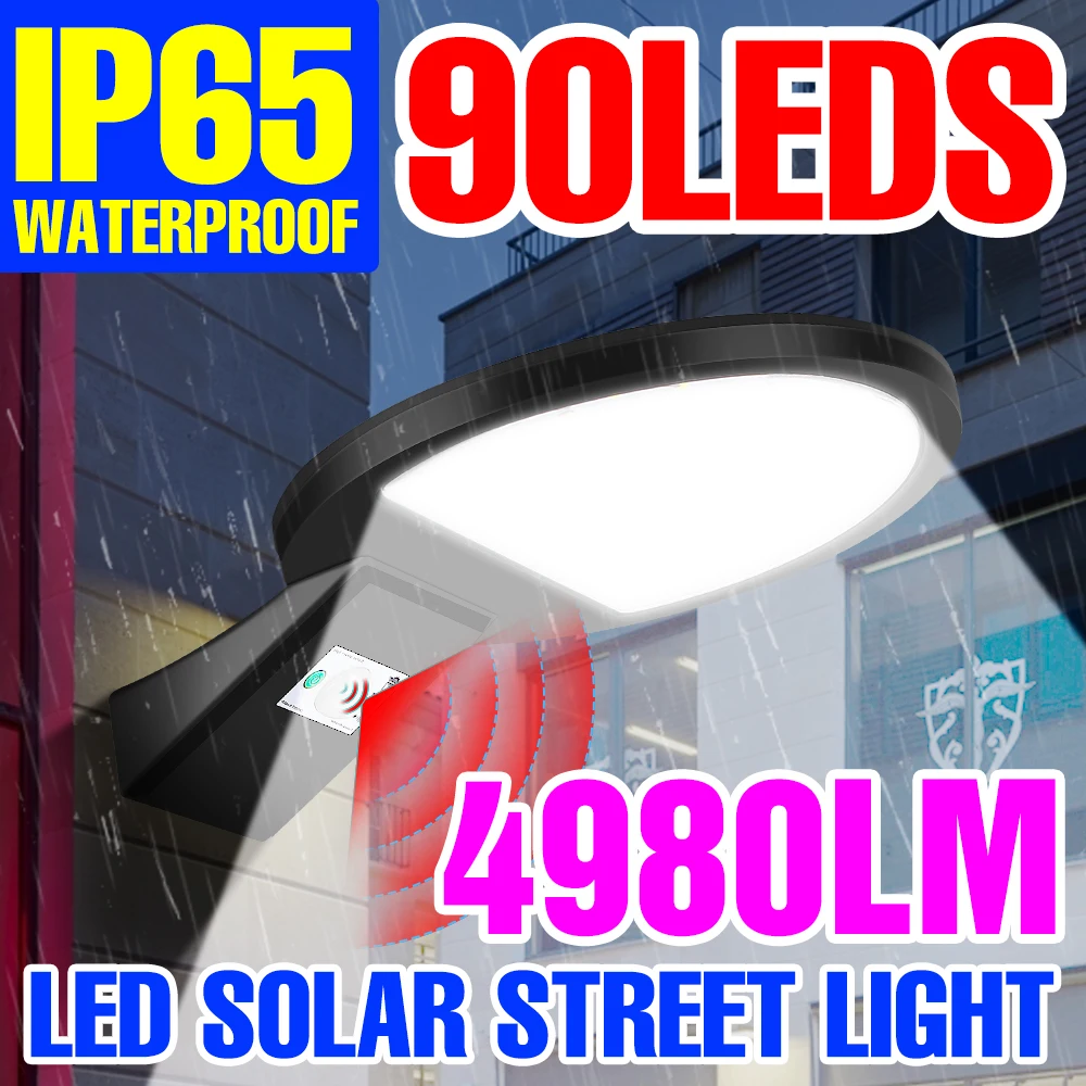 

50W LED Solar Lights Outdoor Garden Wall Lamp IP65 Waterproof Floodlight With PIR Motion Sensor Sunlight Powered LED Street Lamp