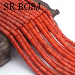 3x9mm Natural Column Orange Sardin Sea Bamboo Coral Small  Beads Jewelry Necklace Bracelets DIY Making 15