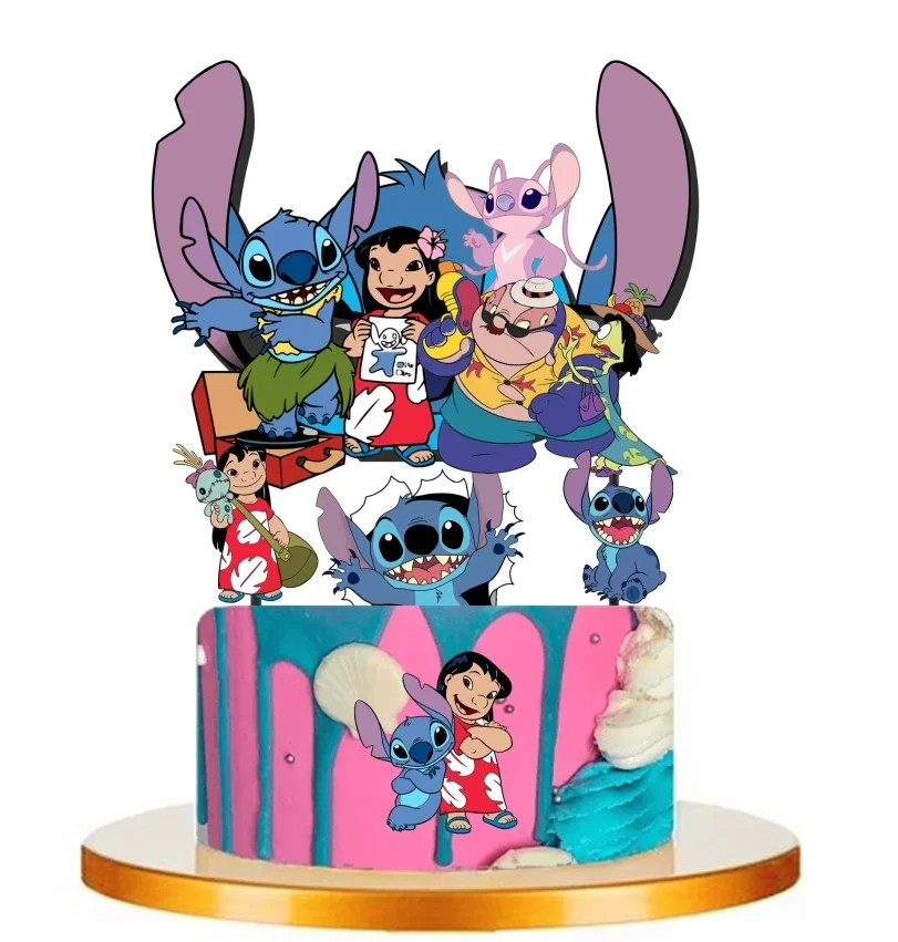 Lilo e Stitch Disney Cake Topper, Decoração do casamento do aniversário, Fontes do partido, Baby Shower