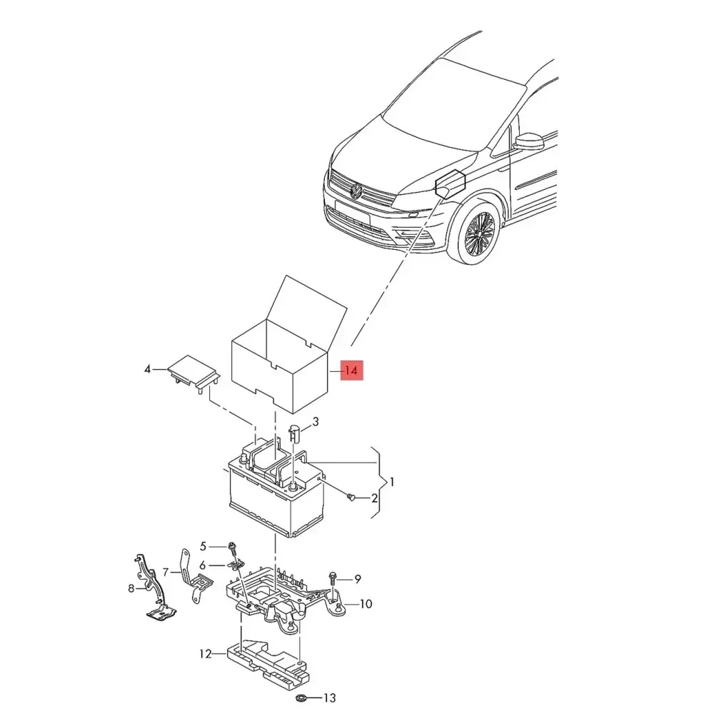 SCJYRXS cubierta de protección contra heladas de aislamiento de batería 1K0915411A para VW Passat B6 Golf MK5Eos Bora Caddy Audi Q3 Seat 1K0915411A