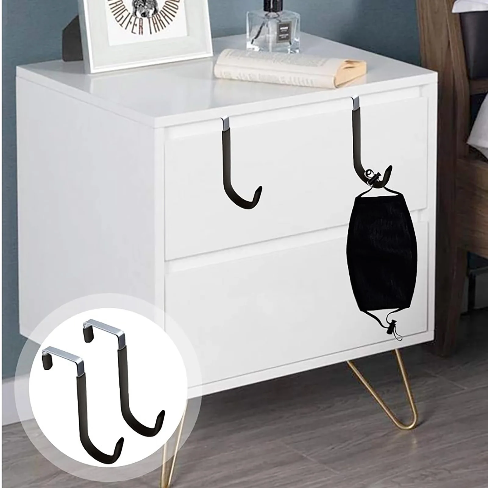 Metal Hooks Kitchen Cabinet Door Back Hook Bathroom Hanging Rack Clothes Coat Hat Towel Hanger Storage Hook Office Accessories
