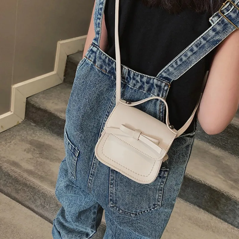 Petit sac à main à la mode pour petites filles, sac messager à nœud pour enfants, sac à bandoulière, porte-monnaie, initié unique