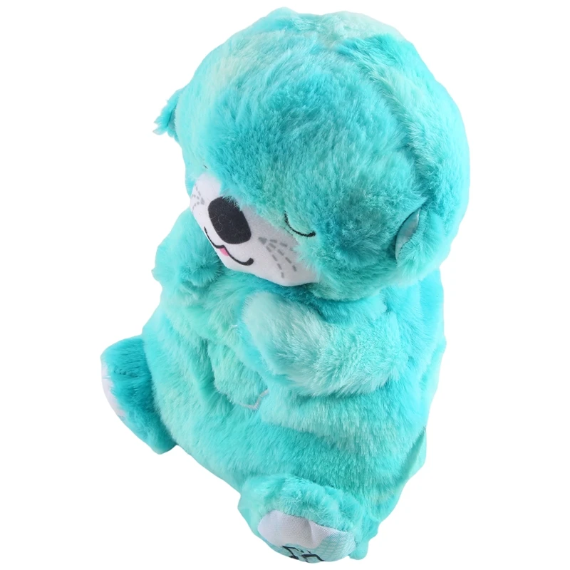 Soothen Snuggle Otter Plush Toy Infant Little Lamb Breathing Schlummer Otter Softed Baby Sleep Music, Durable Fine Workmanship B