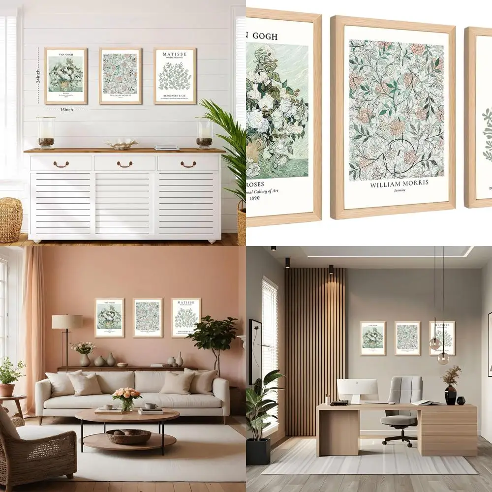 

Набор из 3-х винтажных настенных рисунков «Шавье-зеленый», абстрактные принты на холсте в стиле Матисса и Ван Гога, стиль Уильям Моррис для домашнего декора, 1 шт.