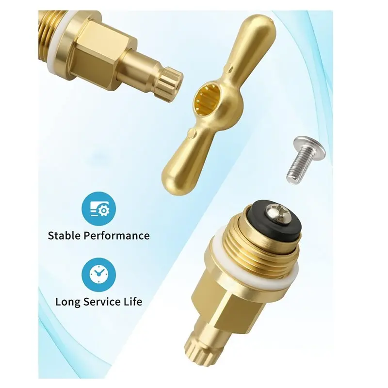 A02F-PK1100 Globe Valve Stem Bonnet Replacement Kit With Yellow Handle Fits For Arrowhead Hose Bibs, Boiler Drains, Sill Faucets