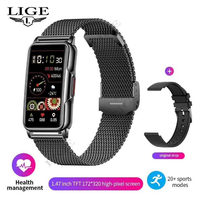 Lige smart wacker frauen voll touchscreen bluetooth ruf ip67 wasserdicht sport fitness tracker smartwatch frauen