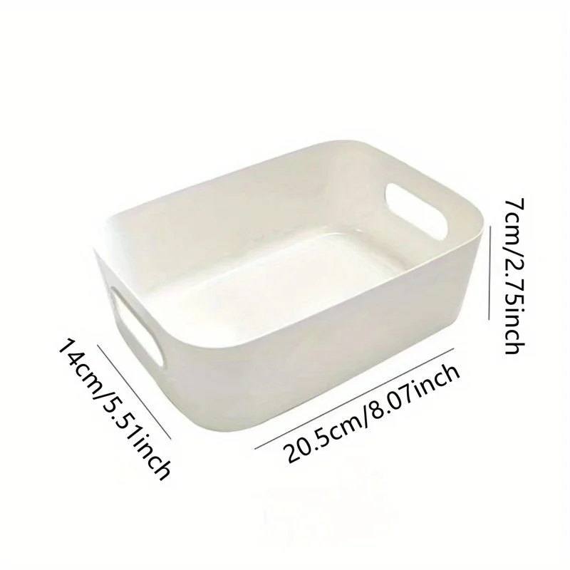 Storage Baskets, Household Stackable Sundries Storage Box, White Utility Organizer Bins, for Kitchen, Bathroom and Bedroom