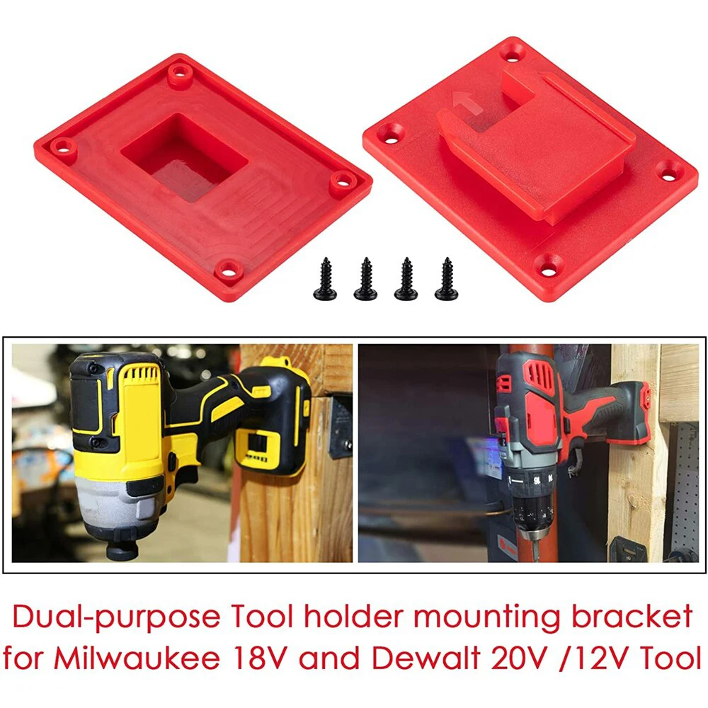 Imagem -04 - Resistente Bateria Ferramenta de Energia Suportes Montagem para Milwaukee 18v Broca Ferramenta Elétrica e Bateria Capa Doca Rack Armazenamento Vermelho Preto Peças