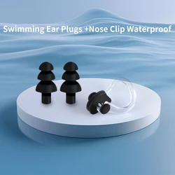 Swimming Ear Plug Nose Clip Silicone Earplugs Waterproof Swimming Pool Ear Plugs & Nose-Clip For Kids Adults Sleep Earplugs