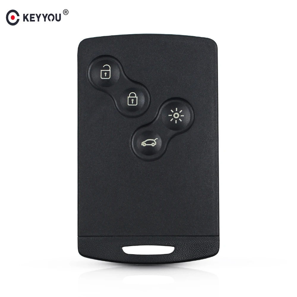 KEYYOU Remote Key Case For Renault Koleos Clio Megane Scenic Laguna 4 Buttons Blade Smart Remote Key Shell Emergency Insert