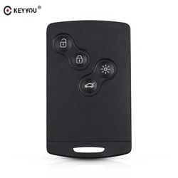 KEYYOU Remote Key Case For Renault Koleos Clio Megane Scenic Laguna 4 Buttons Blade Smart Remote Key Shell Emergency Insert