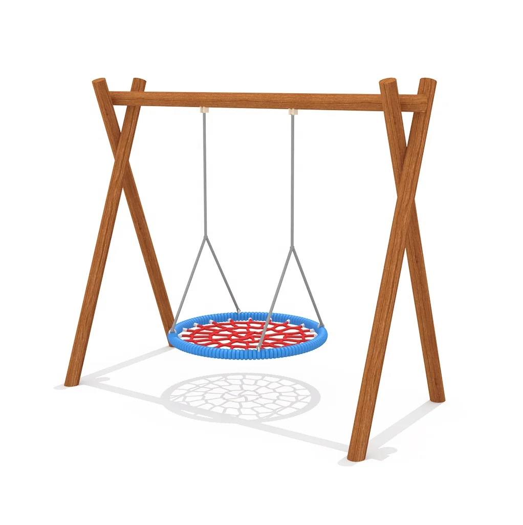 New Design Outdoor Playground Equipment Amusement Park Wooden Swing for Sale