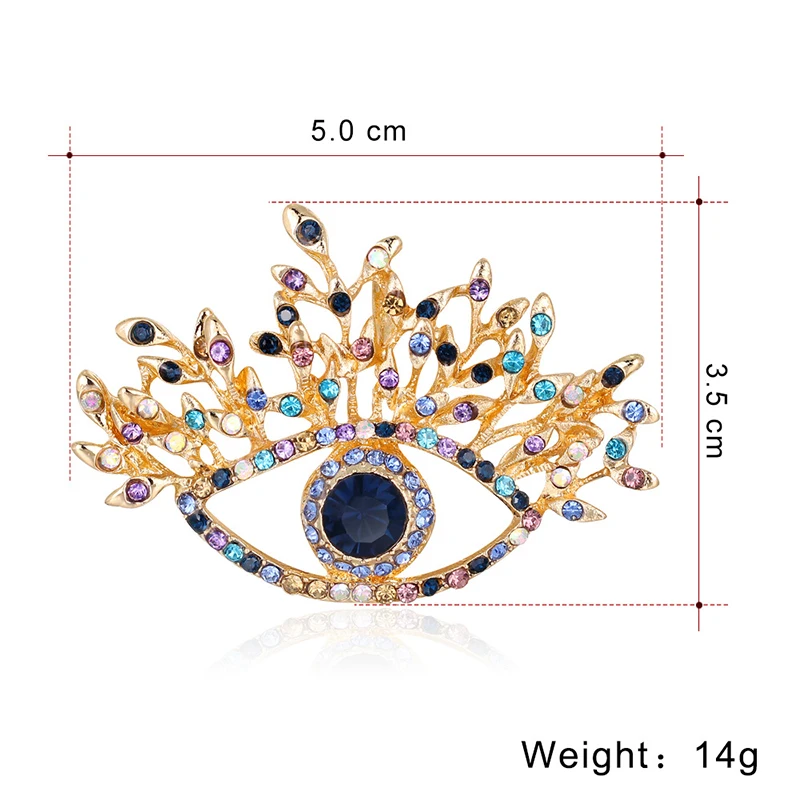 Evil Eye Rhinestone Brooch Blue Eye Lapel Pins Women Men Party Brooches Collar Pins Gifts