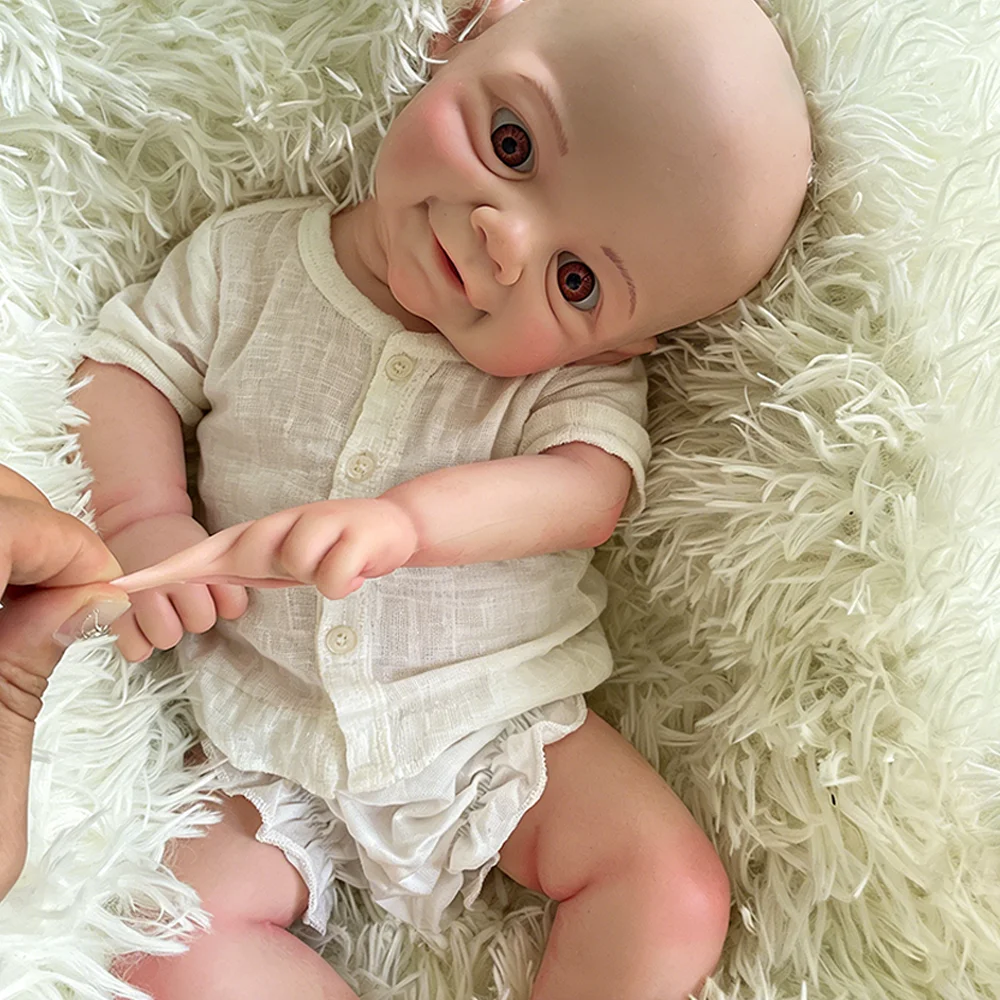 ソフト 18 インチリボーン人形フルボディプラチナシリコーンソフトガール手作り赤ちゃんリアルリアルな人形クリスマスギフト誕生日おもちゃ