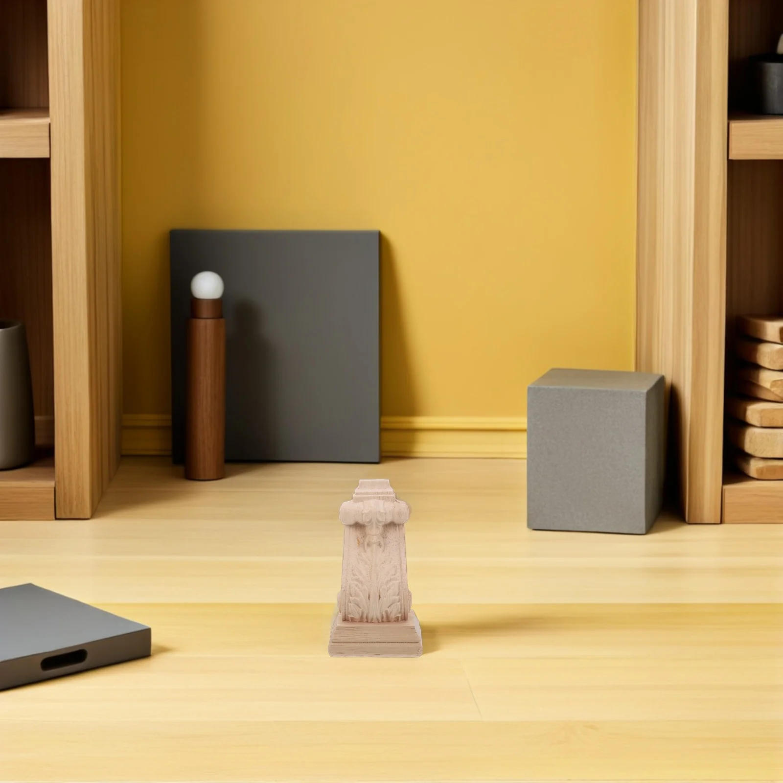 

2pcs Wooden Corbels Solid Wood Carved Column Brackets For Support Roman Wall Shelf Fireplace Mantel Doorway Trim Decorative