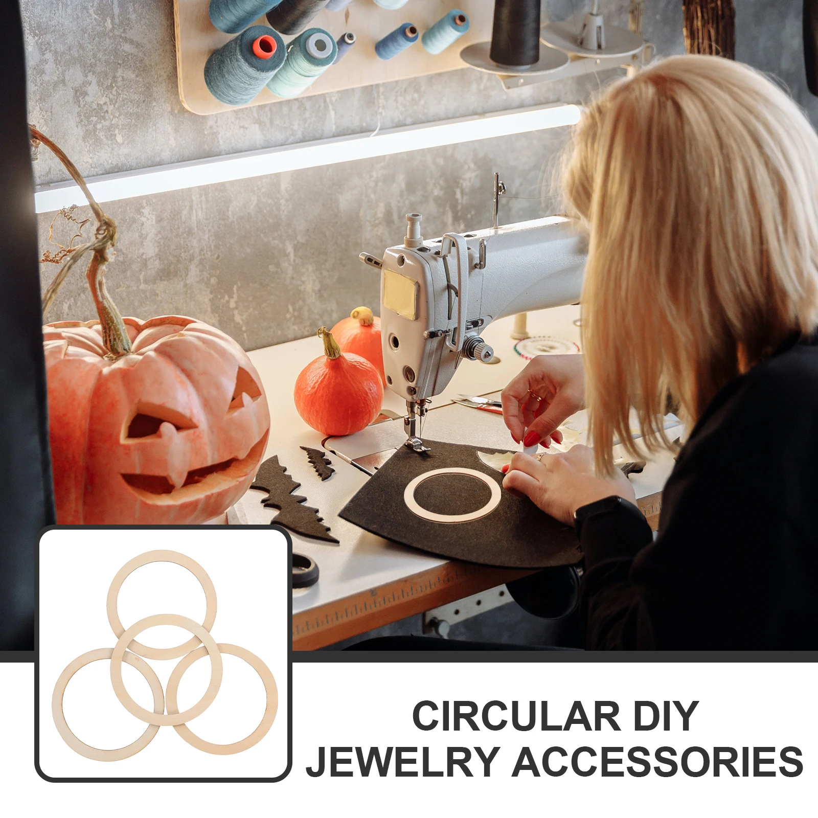 

30Pcs Wooden Rings DIY Unfinished Embellishments Natural Grain Crafting Projects Wood Rings Wooden Hoops for Crafts