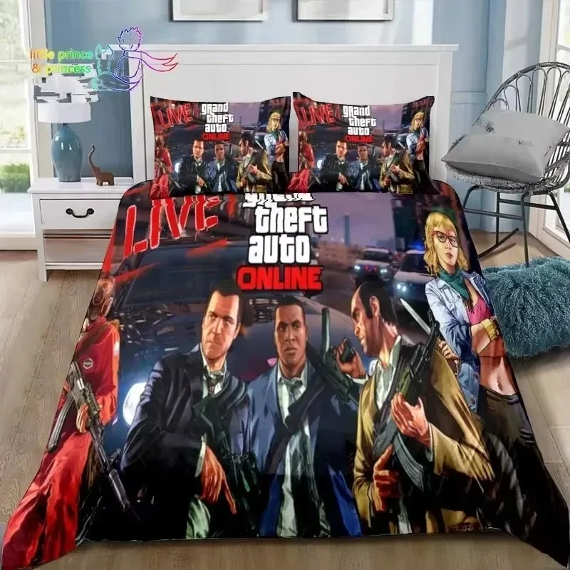 

Luxury New 3D Print Grand Theft Auto GTA Game Gamer Bedding Set Single Twin Full Queen King Size Bed Set Aldult Kid Bedroom