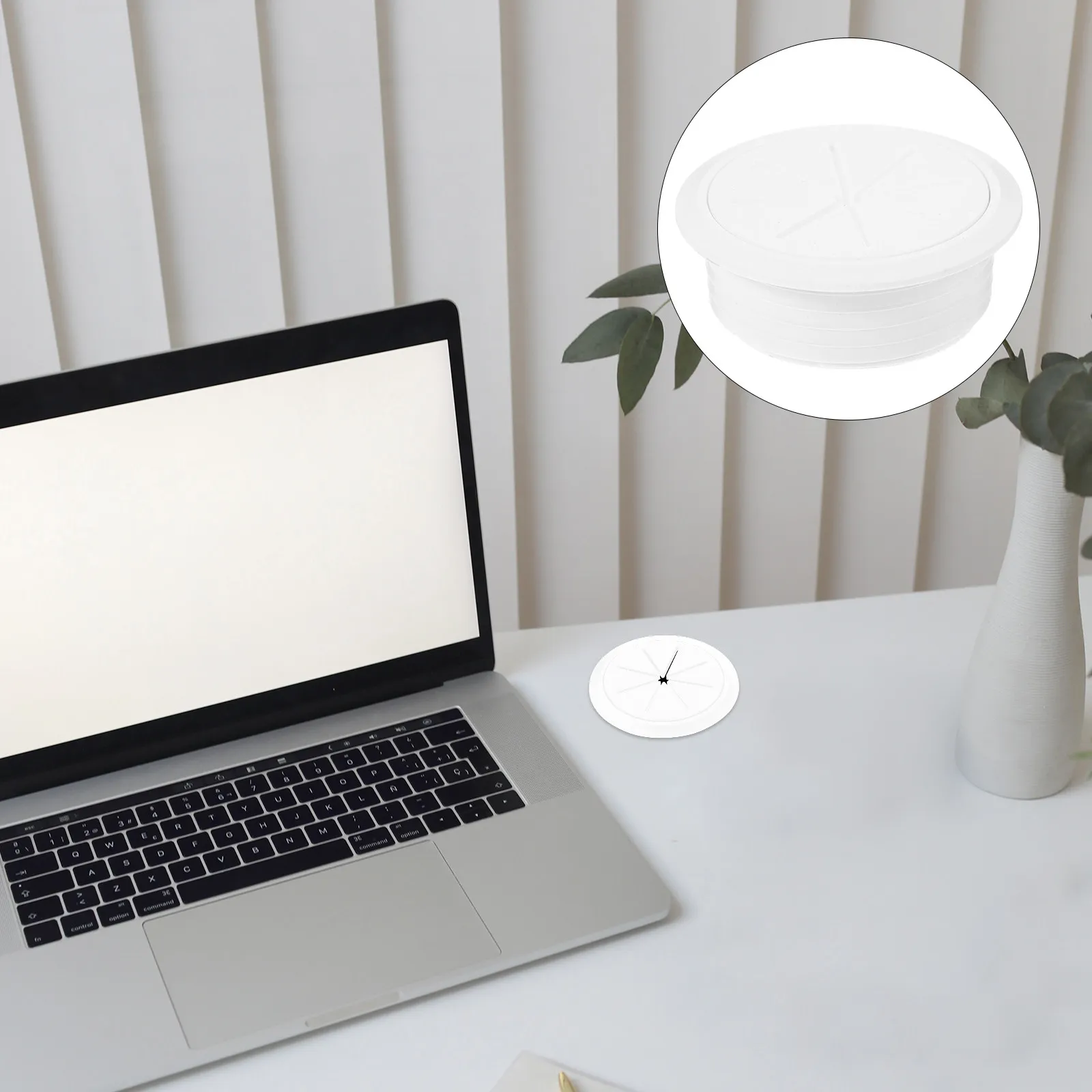 3Pcs Desktop Wire Hole Cover Round Plastic Cable Hole Plug Cord Organizer for Computer Desk Cable Management Neat Setup