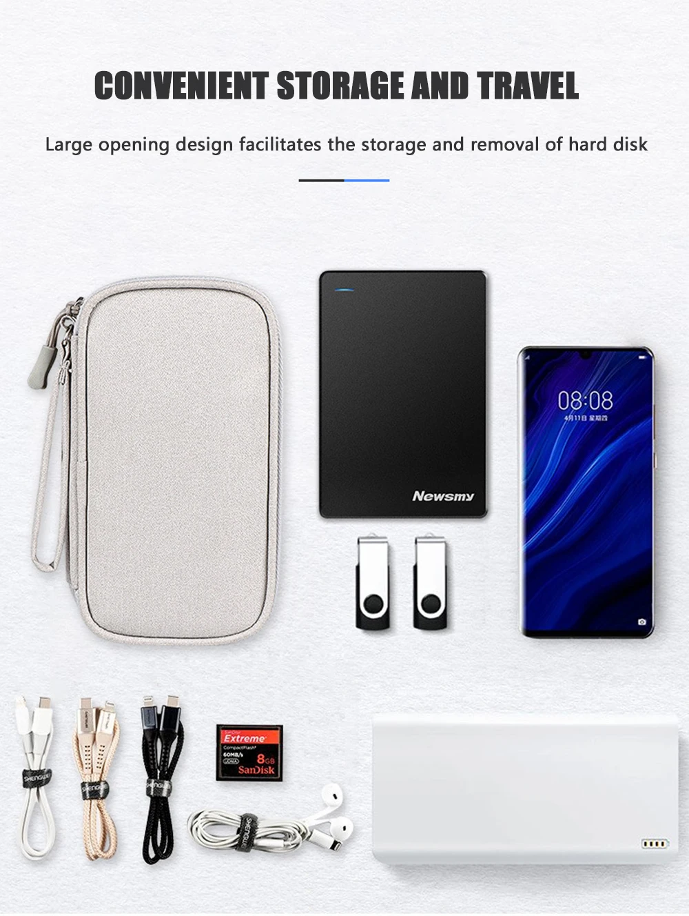 Electronic Accessories Cable Storage Bag Double-layer Travel Digital Gadget Storage Bag Multifunctional Waterproof Storage Bag