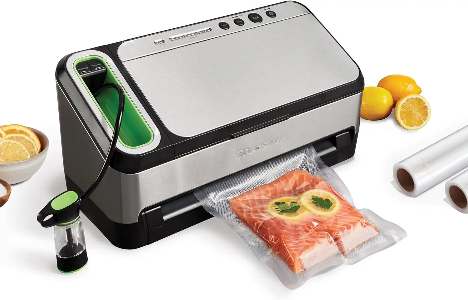 2-in-1 Vacuum Sealer Machine with Automatic Vacuum Sealer Bag Detection and Starter Kit