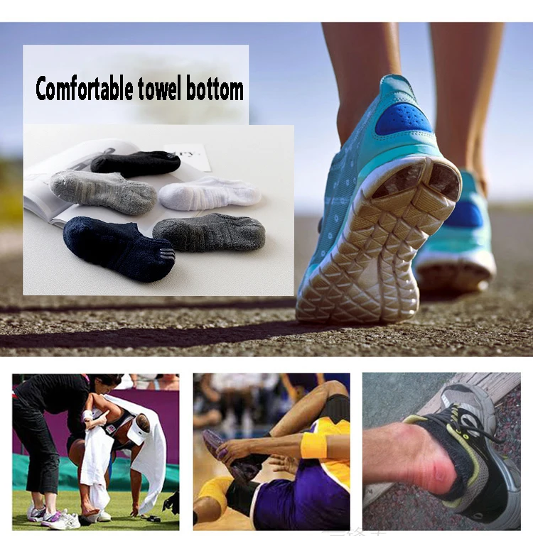5 Paare/los Männer Handtuch Unten Boot Socken Sport Schweiß Atmen Silikon Anti-Slip Unsichtbare Socken Frühling Sommer Neue Mode – Detail 2