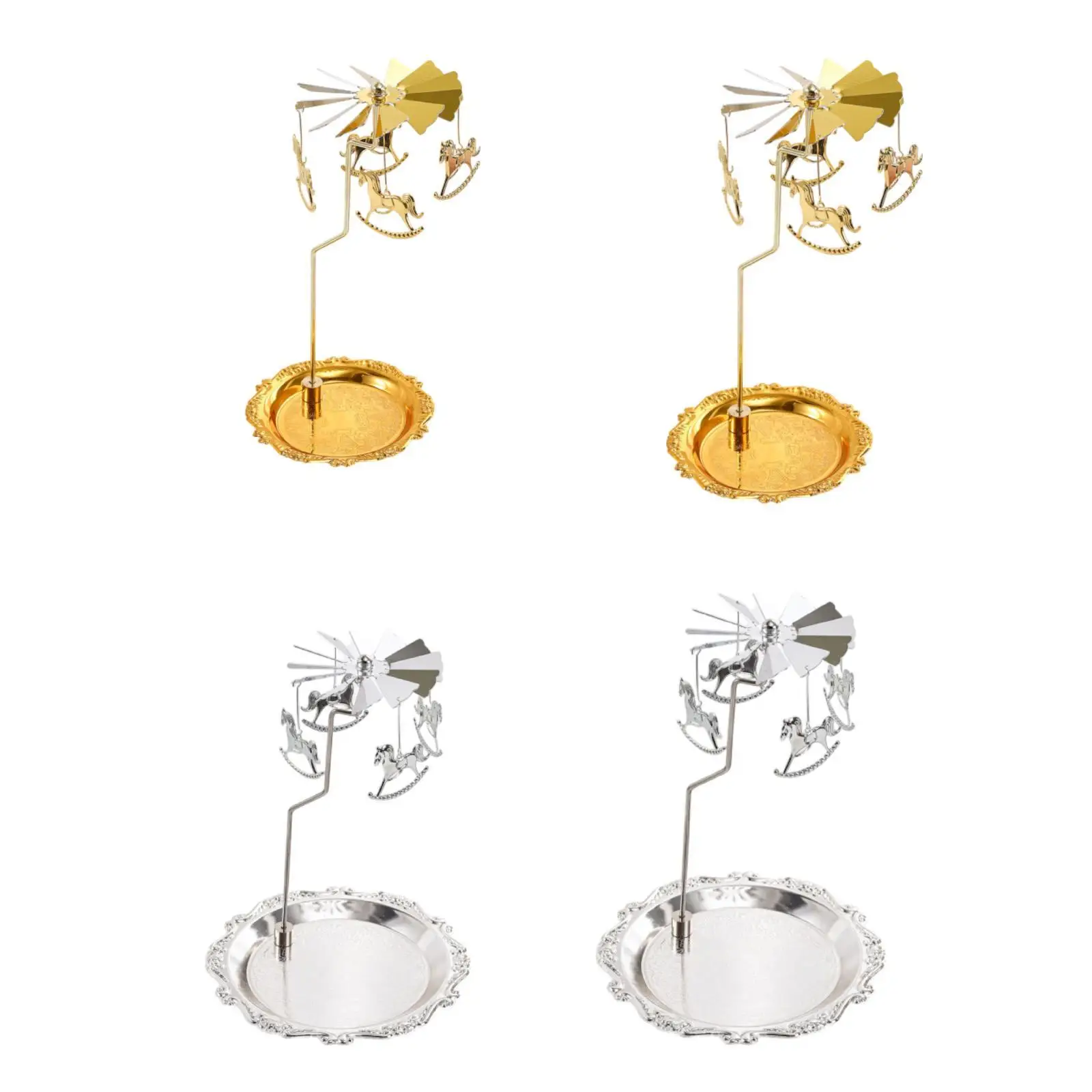 Rotating Candle Holder Tea Light Sculpture Decorative Candle Stand Candelabra for Candle Lover Fireplace Decor Halloween