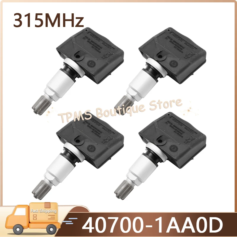 

4pcs/Lot TPMS Sensor Tire Pressure Monitor System 40700-1AA0D For Nissan Versa Xterra Armada Frontier GT-R Maxima NV200 315MHz