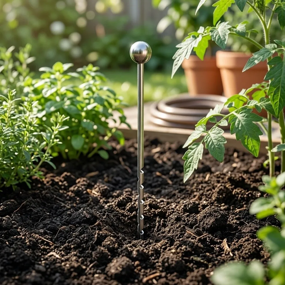 14in Stainless Steel For Garden Soil Probe for Farm Soil Sampling Moisture Assessment Tool Portable No Power Required