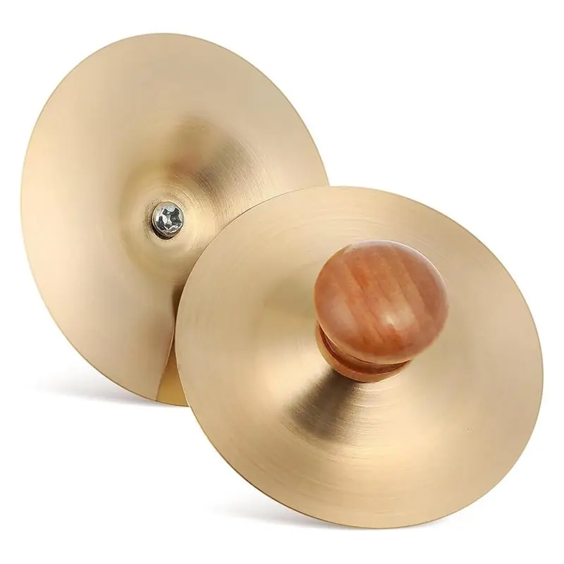 J1UL1N يده ممارسة الطبول 1 زوج 7 سنتيمتر/2.75 بوصة إصبع الصنج النحاس الصغيرة اليد الصنج للأطفال آلة أورف الموسيقية #1