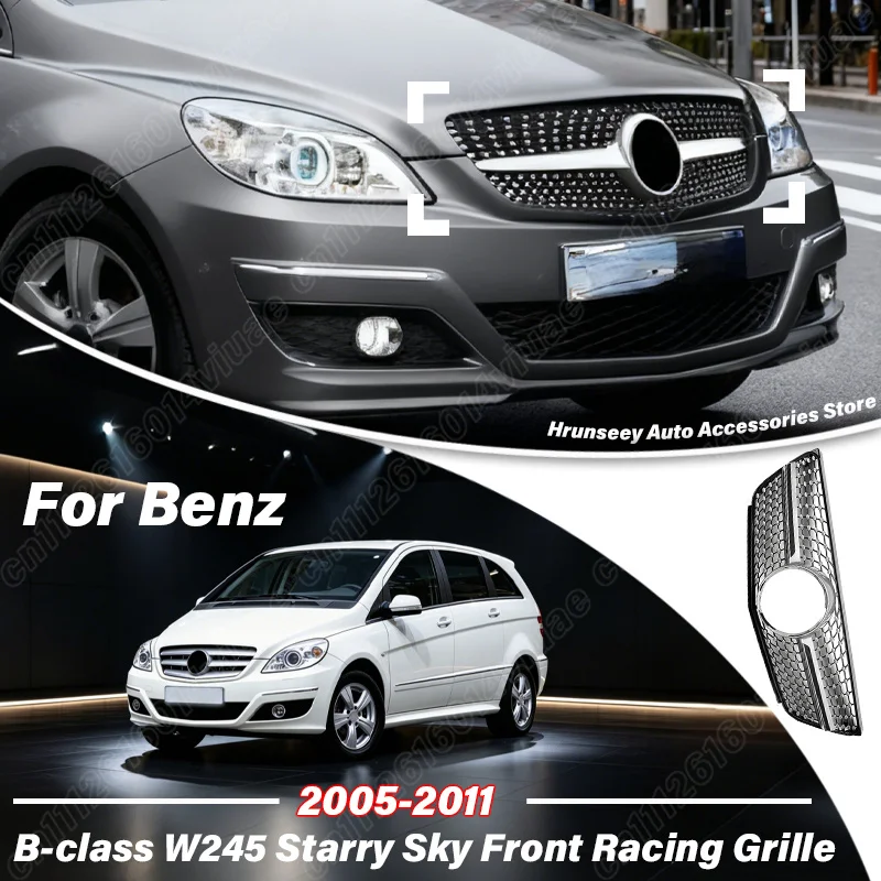 Für Mercedes Benz B-Klasse W245 2005-2011 Sternenhimmel Frontgrill Oberer Kühlergrill Auto-Zubehör