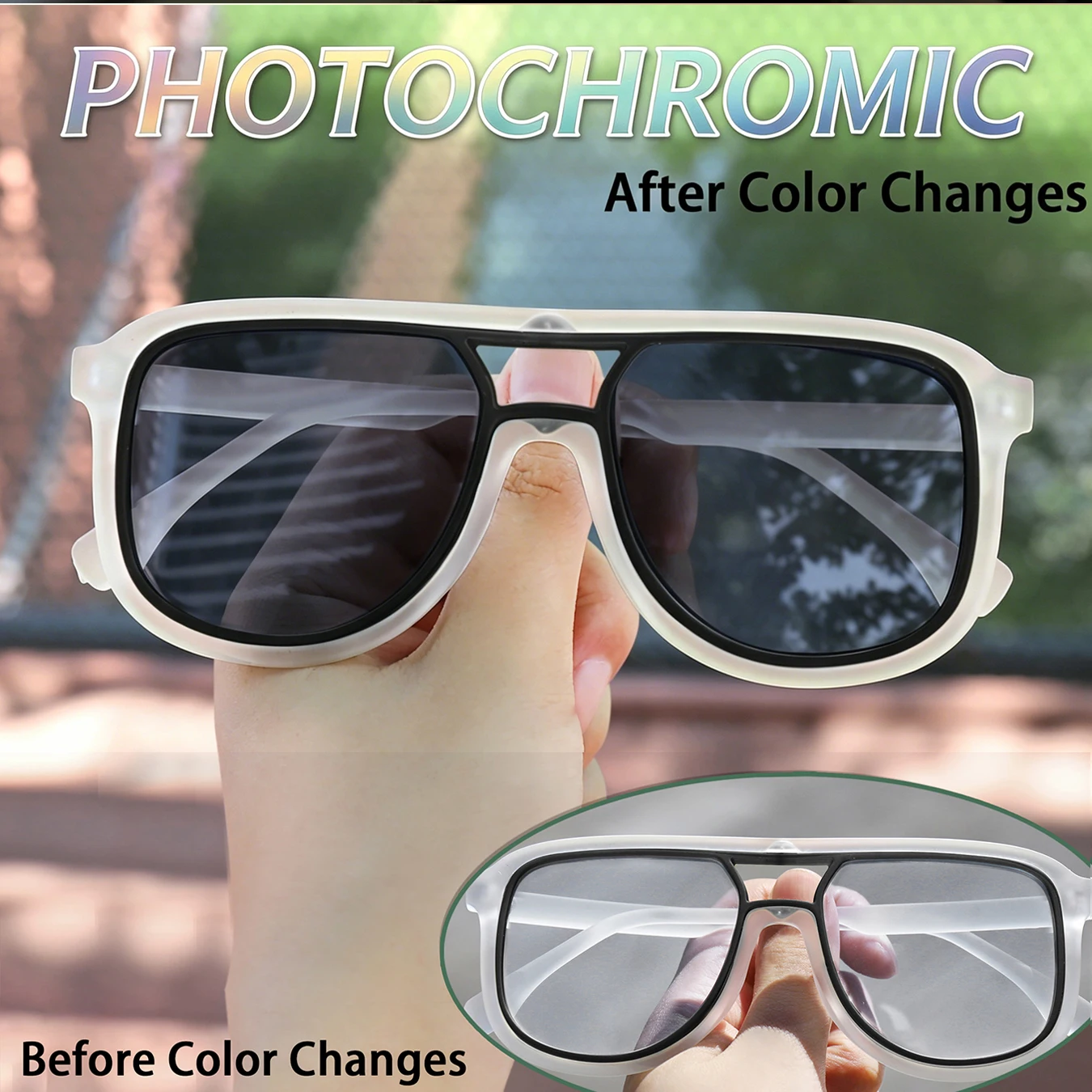 Photochrome Sonnenbrille für Männer und Frauen, winddichte Outdoor-Sportbrille, Angeln, Fahren, Camping, MTB, Fahrradbrille