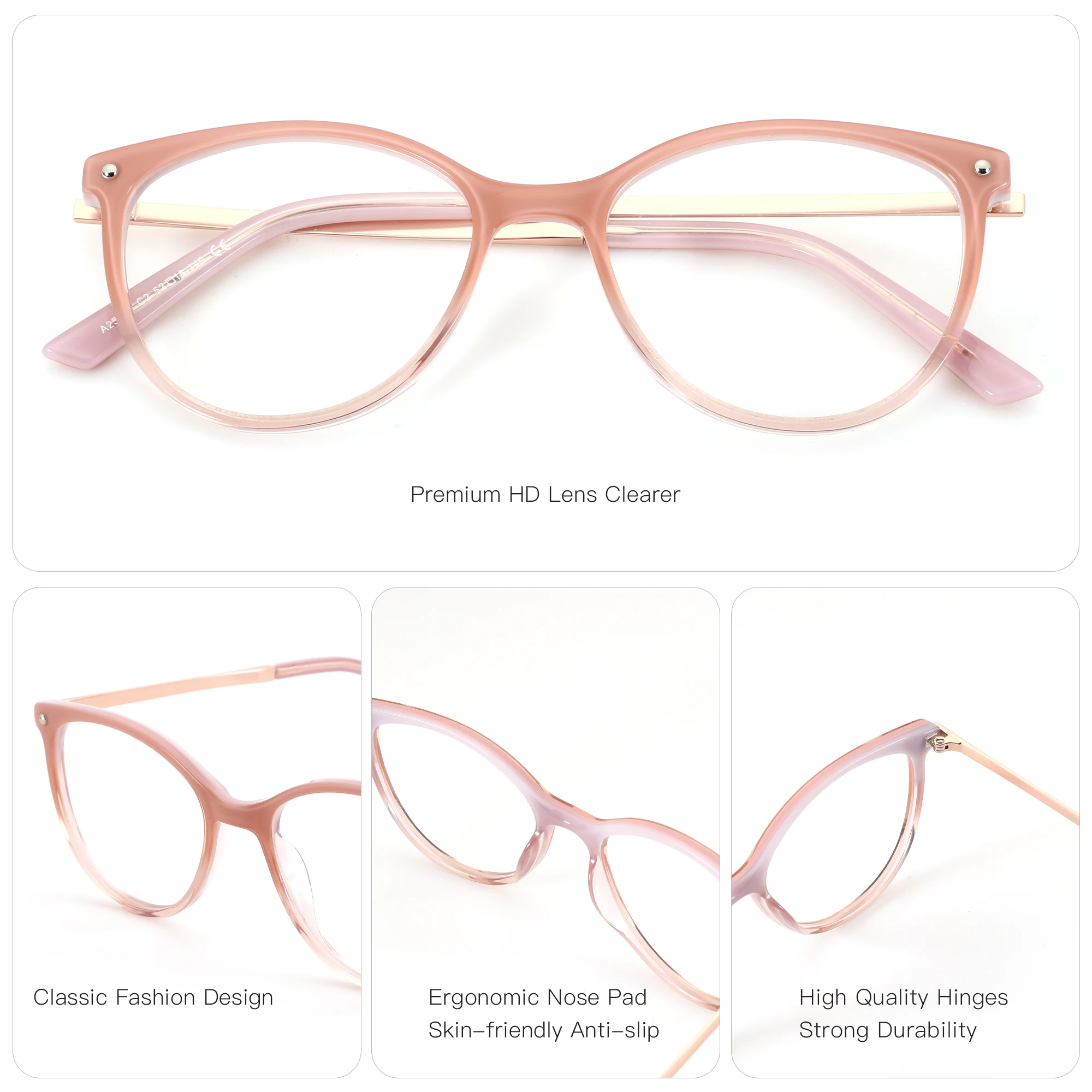 ZENOTTIC (M Size) Handmade Acetate Medical Prescription Eyeglasses Women Butterfly Myopia Optical Custom Lenses With Recipe