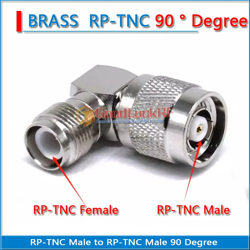 

RPTNC RP-TNC RP TNC Male to RP-TNC Female 90 Degree Right Angle Nickel Brass RF Coaxial Connector Adapters Socket 50 ohm