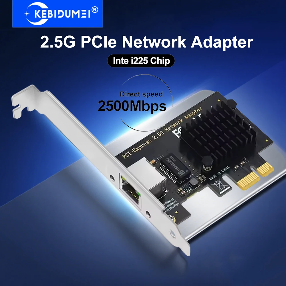 Сетевой адаптер PCIe к RJ45 2500 Мбит/с Inte I225, 2,5 Гбит/с, гигабитная сетевая карта Ethernet, проводной адаптер контроллера локальной сети для Win10/11