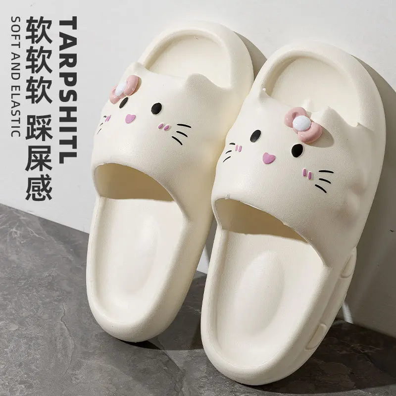 The New Sanrio Hello Kitty Shoe Slippers Fashion Slippers Summer Slippers Cute Cartoon Casual Fashion 1Pretty Girl's Beach Shoes