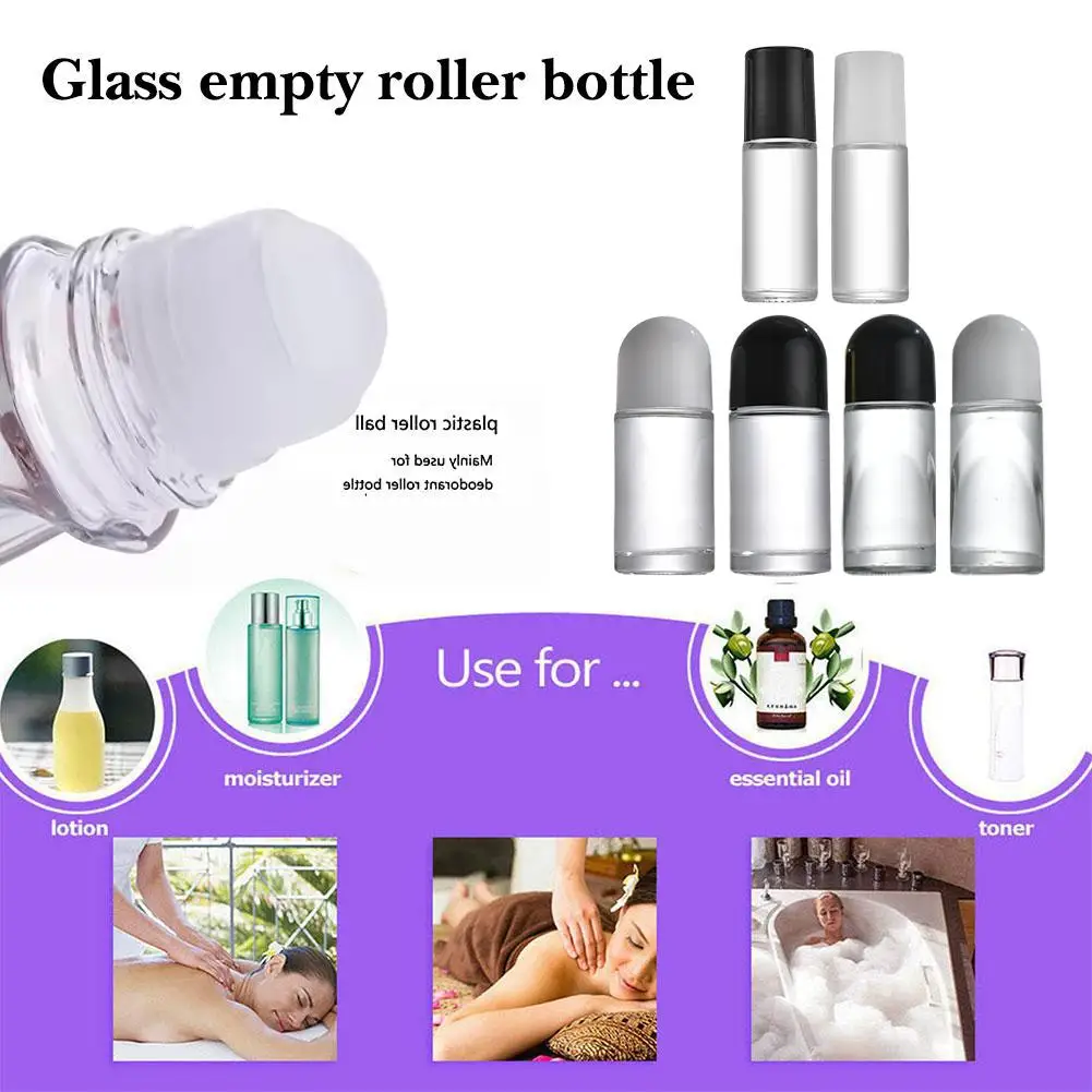 30/50ml Thick Glass Rollerball Bottles Perfume Dispenser Perfume Oil Container Refillable Essential Empty Bottles High-end U2Q5